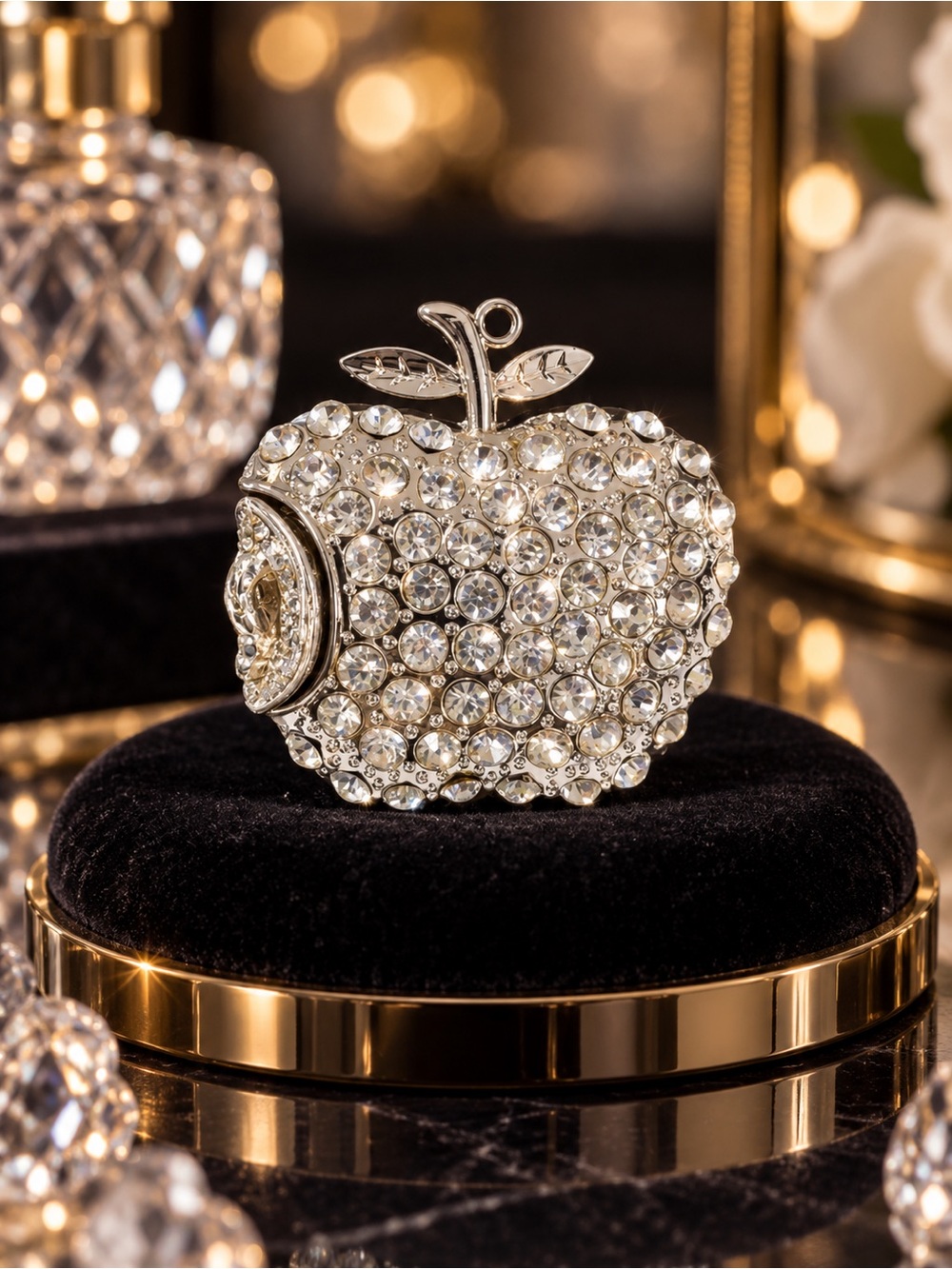 Rhinestone Apple 32GB USB Flash Drive Crystal Novelty Tech Accessory NWT